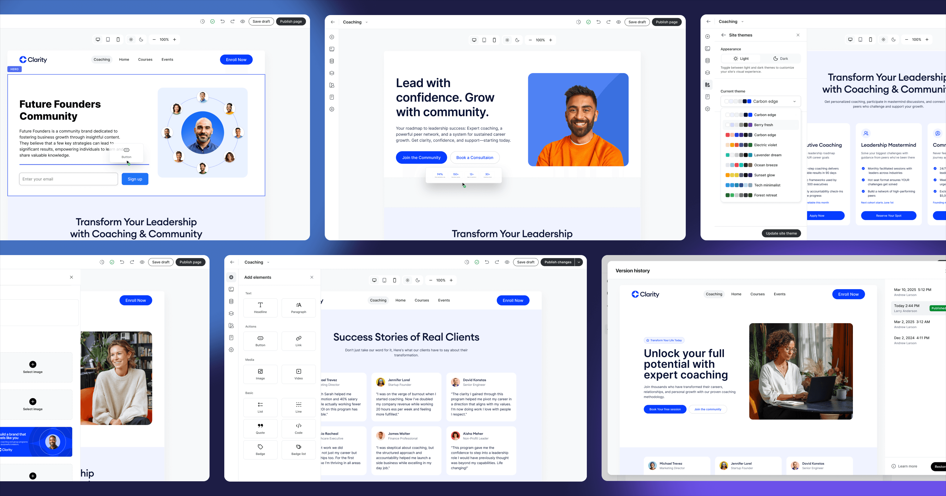 Website builder interface