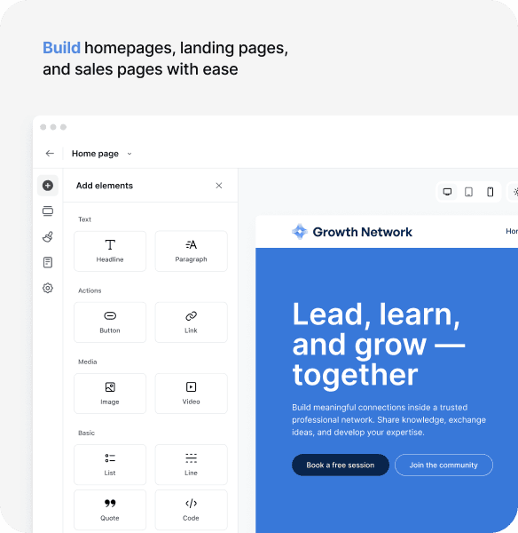 Website builder feature 1