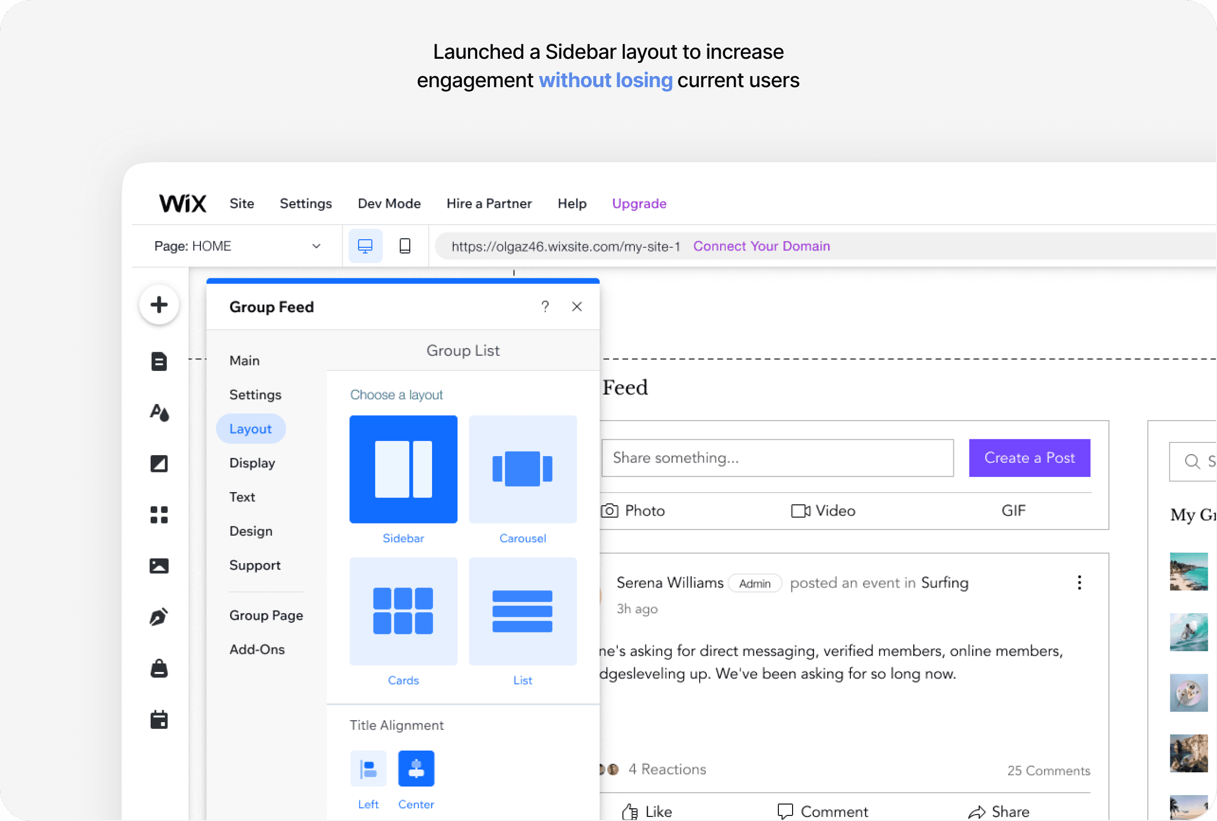 Central Feed screen 3